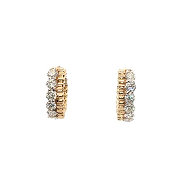 Diamond and Beaded Huggie Earrings Clark's Diamond Jewelers Coeur d'Alene, ID