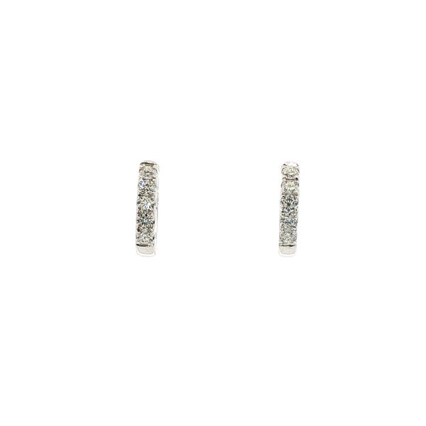 Diamond Huggie Earrings in 14k White Gold Clark's Diamond Jewelers Coeur d'Alene, ID