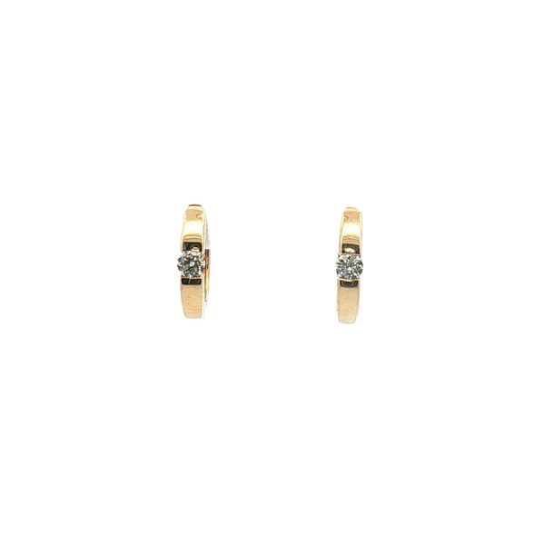 Diamond Huggie Earrings in 14k Yellow Gold Clark's Diamond Jewelers Coeur d'Alene, ID