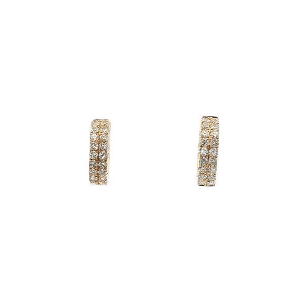 Two-Row Diamond Huggie Earrings Clark's Diamond Jewelers Coeur d'Alene, ID