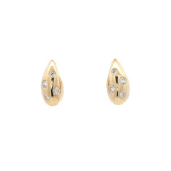 Flush Set Teardrop Diamond Earrings Clark's Diamond Jewelers Coeur d'Alene, ID