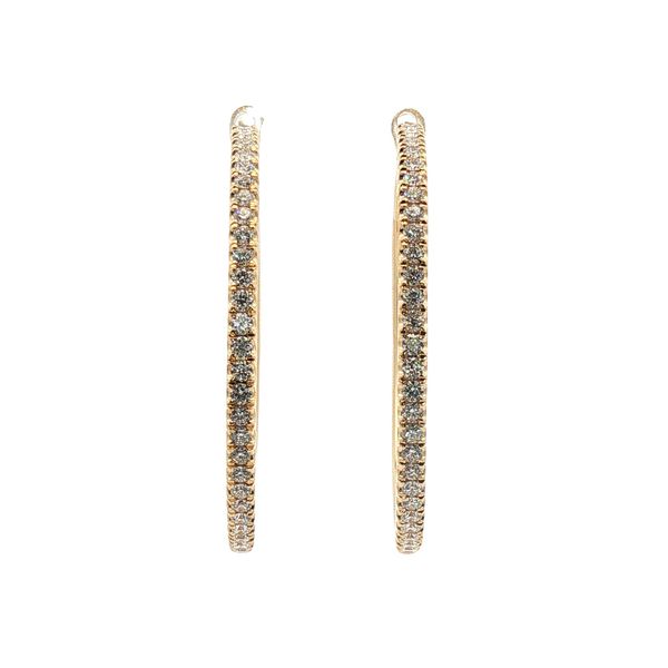 Large Diamond Hoop Earrings in 18k Yellow Gold Clark's Diamond Jewelers Coeur d'Alene, ID