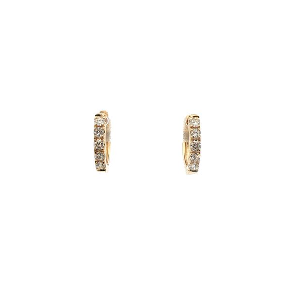 Diamond Huggie Earrings in 14k Yellow Gold Clark's Diamond Jewelers Coeur d'Alene, ID