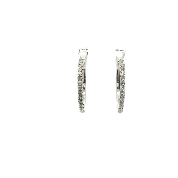 Diamond Hoop Earrings in 14k White Gold Clark's Diamond Jewelers Coeur d'Alene, ID