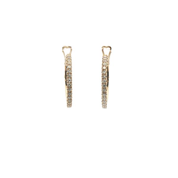 Diamond Hoop Earrings in 14k Yellow Gold Clark's Diamond Jewelers Coeur d'Alene, ID