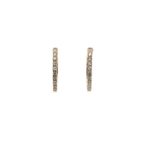 Diamond Slingshot Hoop Earrings in 14k Yellow Gold Clark's Diamond Jewelers Coeur d'Alene, ID
