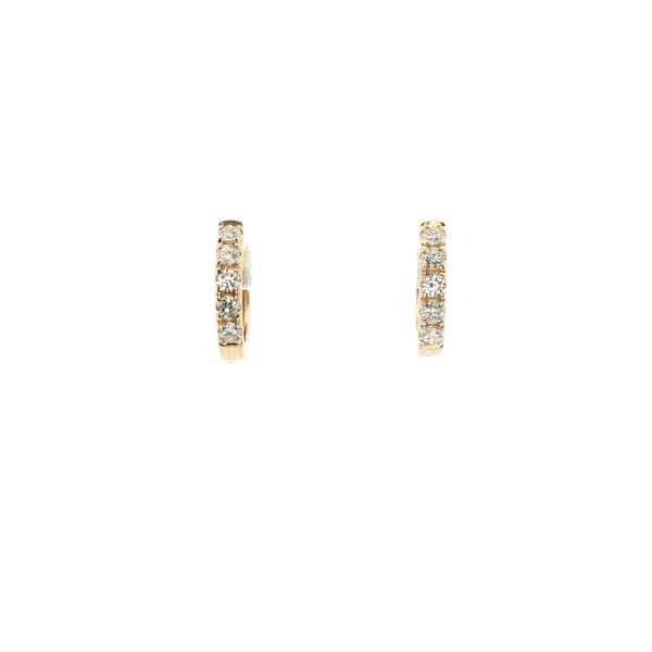 Diamond Huggie Earrings in 14k Yellow Gold Clark's Diamond Jewelers Coeur d'Alene, ID