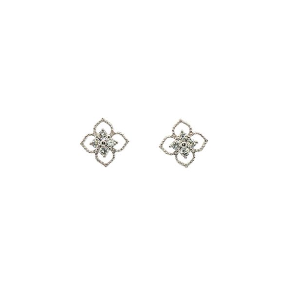 Floral Diamond Earrings in 14k White Gold Clark's Diamond Jewelers Coeur d'Alene, ID