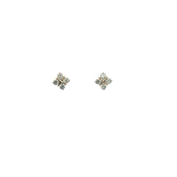 X Earrings in 14k Yellow and White Gold Clark's Diamond Jewelers Coeur d'Alene, ID