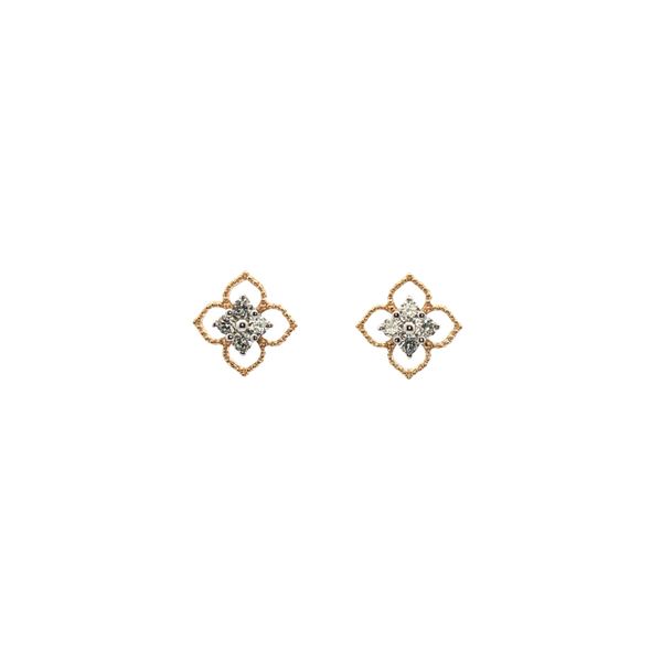 Floral Diamond Earrings in 14k Yellow Gold Clark's Diamond Jewelers Coeur d'Alene, ID