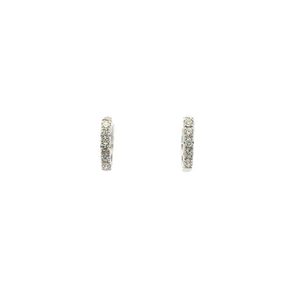 Diamond Huggie Earrings in 14k White Gold Clark's Diamond Jewelers Coeur d'Alene, ID