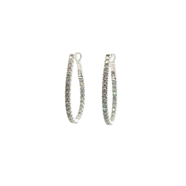 Diamond Oval Hoop Earrings Clark's Diamond Jewelers Coeur d'Alene, ID