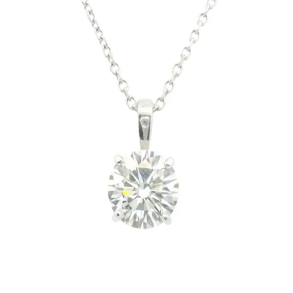 3.07ct Round Brilliant Diamond Solitaire Pendant in 14K White Gold Clark's Diamond Jewelers Coeur d'Alene, ID