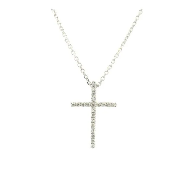 Diamond Cross Pendant in 14k White Gold Clark's Diamond Jewelers Coeur d'Alene, ID