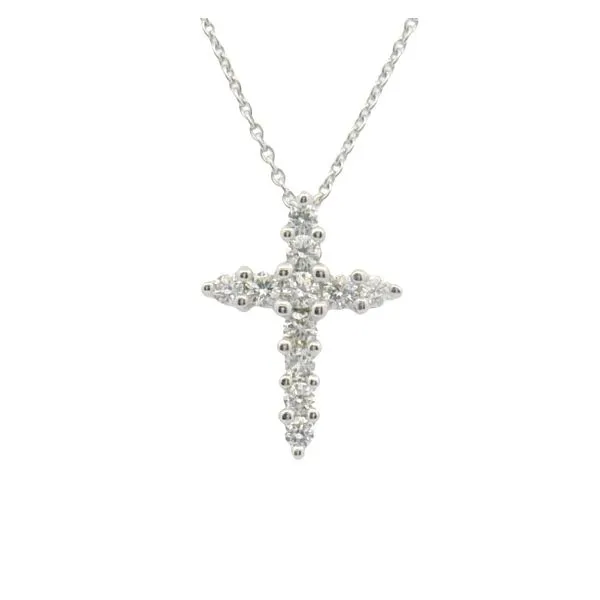 0.26ct Diamond Cross Pendant in 14k White Gold Clark's Diamond Jewelers Coeur d'Alene, ID