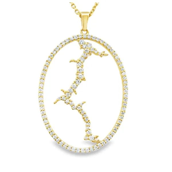 0.42ct Diamond Coeur d’Alene Lake In-Frame Pendant in 14k Yellow Gold – Clark’s Exclusive Clark's Diamond Jewelers Coeur d'Alene, ID
