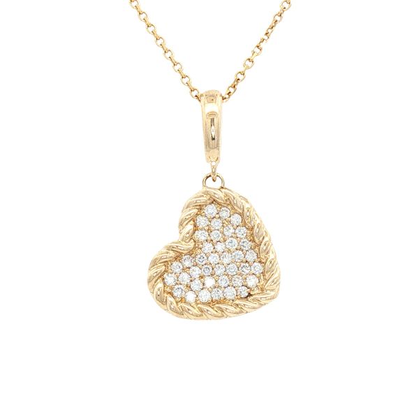 0.27cttw Pave Diamond Heart Pendant in 14k Yellow Gold Clark's Diamond Jewelers Coeur d'Alene, ID