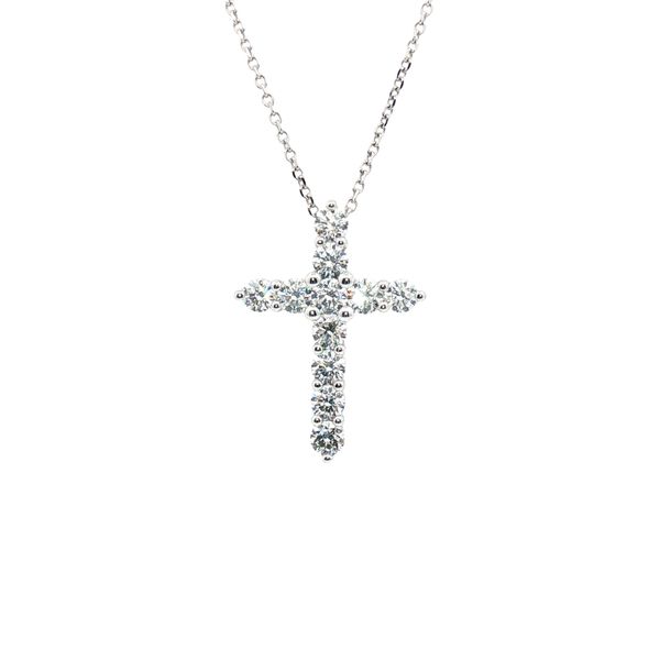 Diamond Cross Pendant in 14k White Gold Clark's Diamond Jewelers Coeur d'Alene, ID