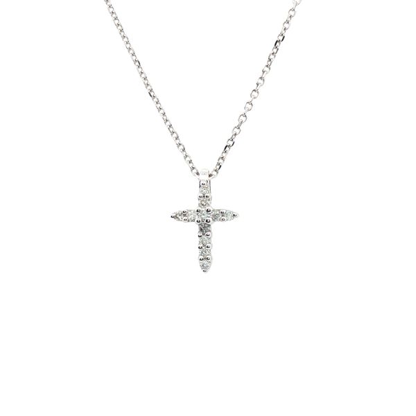 0.11ctw Diamond Cross Pendant in 10k White Gold Clark's Diamond Jewelers Coeur d'Alene, ID