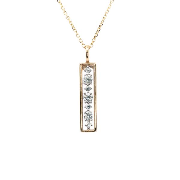 Diamond Line Pendant in 14k Two-Tone Gold Clark's Diamond Jewelers Coeur d'Alene, ID