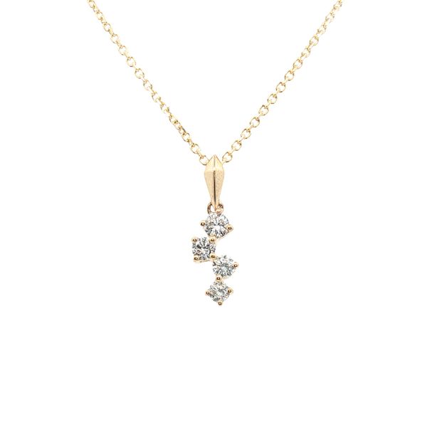 Diamond Waterfall Cluster Pendant in 14k Yellow Gold Clark's Diamond Jewelers Coeur d'Alene, ID