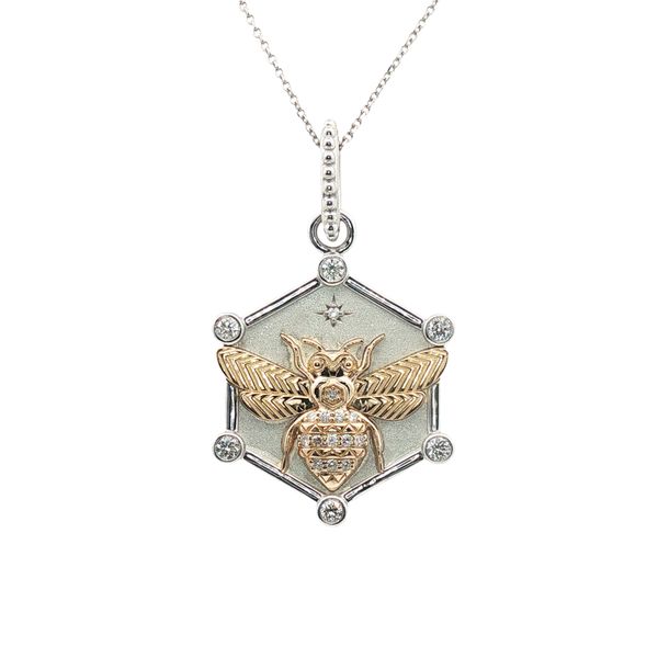 Diamond Bee Pendant in Sterling Silver and 14k Yellow Gold Clark's Diamond Jewelers Coeur d'Alene, ID