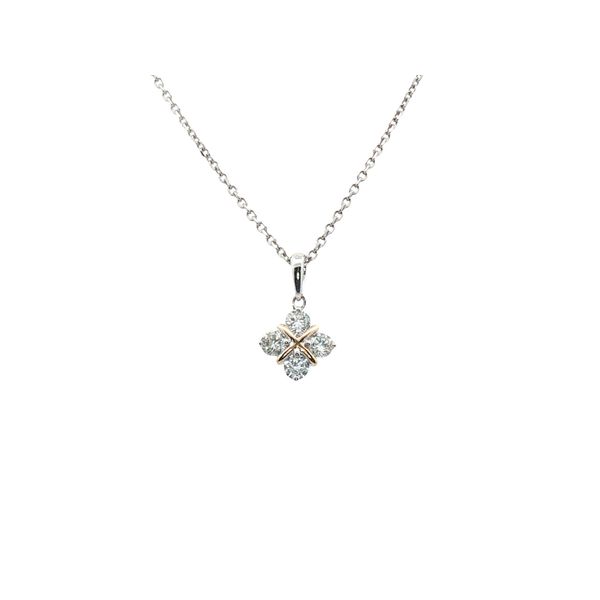 X Cluster Pendant in 14k Yellow and White Gold Clark's Diamond Jewelers Coeur d'Alene, ID