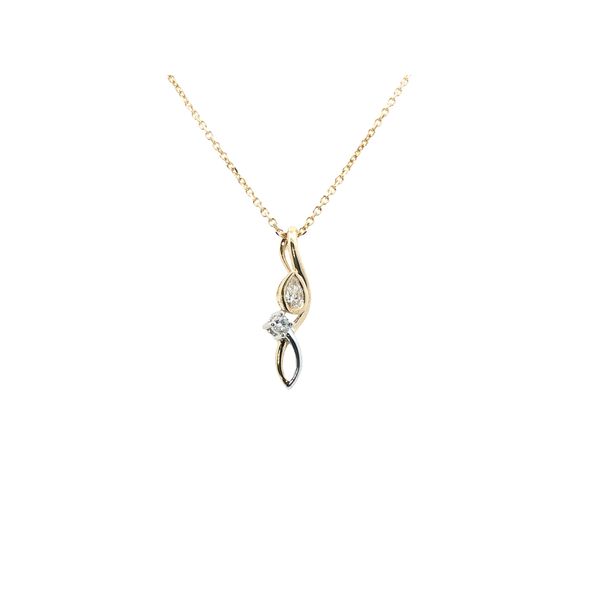Swirling Diamond Pendant in 14k White and Yellow Gold Clark's Diamond Jewelers Coeur d'Alene, ID