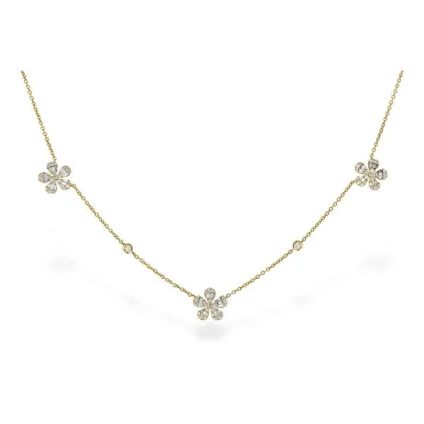 0.80ct Diamond Floral Necklace in 14K Yellow Gold Clark's Diamond Jewelers Coeur d'Alene, ID