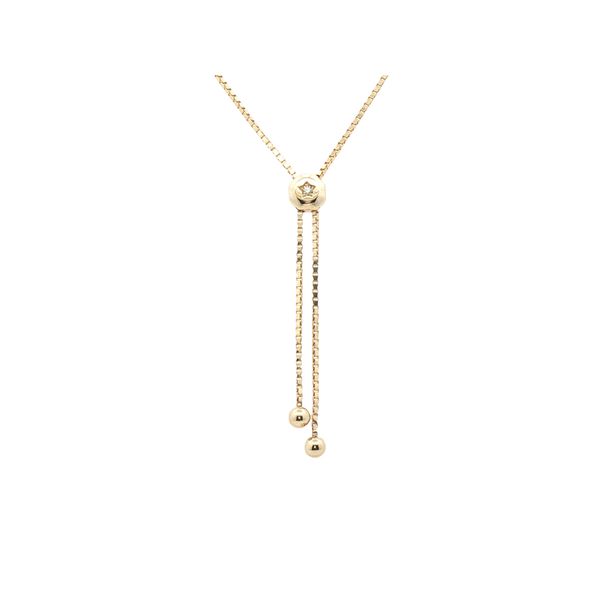 Adjustable Diamond Tennis Necklace in 14k Yellow Gold Image 2 Clark's Diamond Jewelers Coeur d'Alene, ID