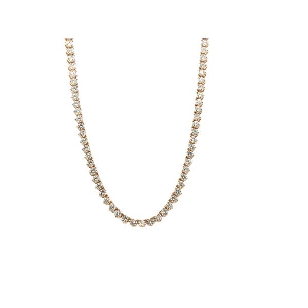 Adjustable Diamond Tennis Necklace in 14k Yellow Gold Clark's Diamond Jewelers Coeur d'Alene, ID