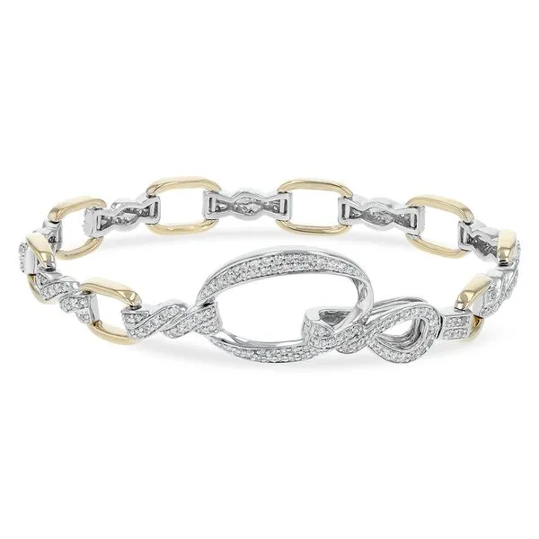 1.22ct Diamond Link Bracelet in 14k Yellow & White Gold Clark's Diamond Jewelers Coeur d'Alene, ID