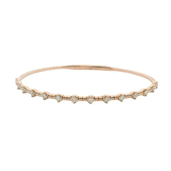 0.50ct Diamond Station Flex Bangle in 14k Rose Gold – 6.75