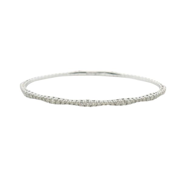 0.75ct Graduated Diamond Line Flex Bangle in 14k White Gold – 6.50