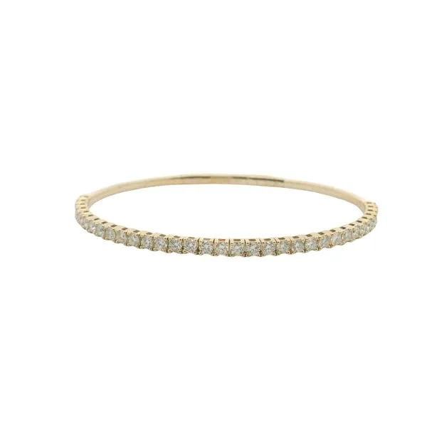 2.00ct Diamond Line Flex Bangle in 14k Yellow Gold – 6.75