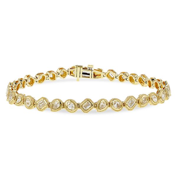 2.15cttw Fancy-Cut Diamond Bracelet in 14k Yellow Gold Clark's Diamond Jewelers Coeur d'Alene, ID