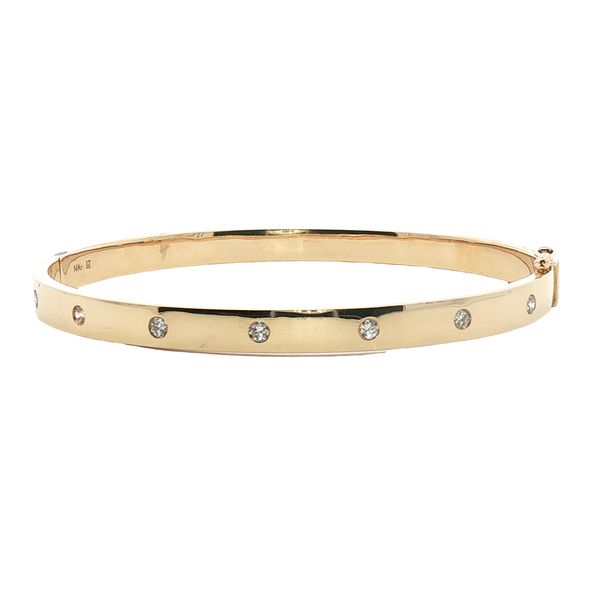 Diamond Station Bangle in 14k Yellow Gold Clark's Diamond Jewelers Coeur d'Alene, ID