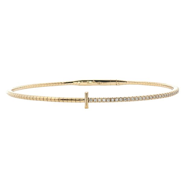 Diamond Cross Flex Bangle in 14k Yellow Gold Clark's Diamond Jewelers Coeur d'Alene, ID