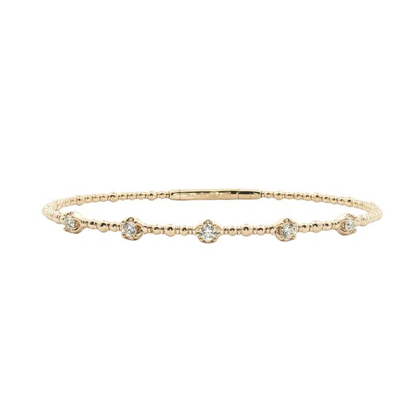 Diamond Station Flex Bangle in 14k Yellow Gold Clark's Diamond Jewelers Coeur d'Alene, ID