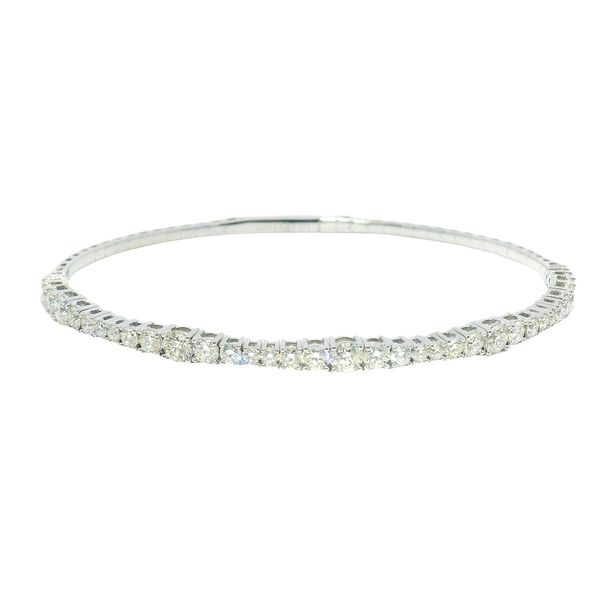2.00ct Graduated Flex Diamond Bangle in 14K White Gold 6.75