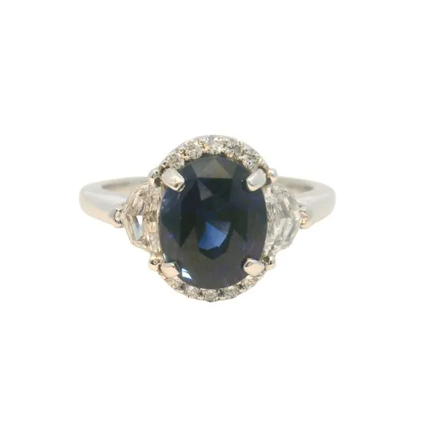 3.02ct Blue Sapphire & Diamond Ring in 14K White Gold Clark's Diamond Jewelers Coeur d'Alene, ID