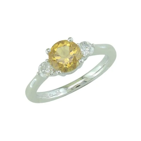 0.75ct Citrine 3-Stone Ring in 14k White Gold Clark's Diamond Jewelers Coeur d'Alene, ID