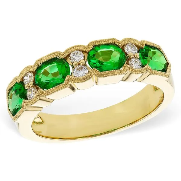 1.20ct Emerald & Diamond Milgrain Ring in 14k Yellow Gold Clark's Diamond Jewelers Coeur d'Alene, ID