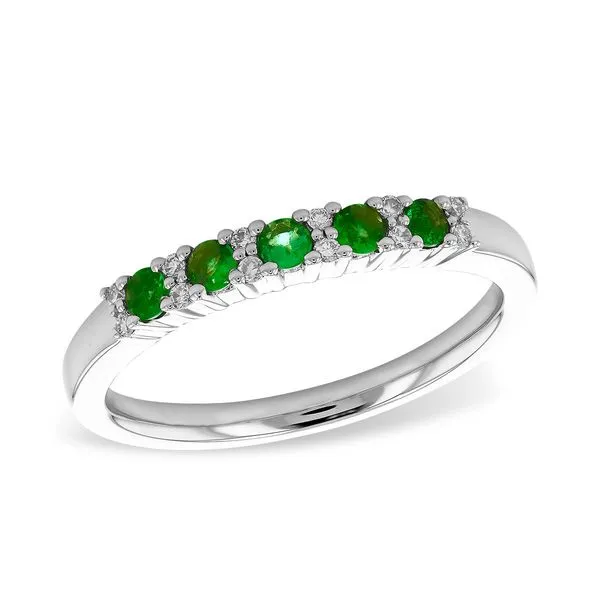 Emerald & Diamond Wedding Ring in 14k White Gold Clark's Diamond Jewelers Coeur d'Alene, ID