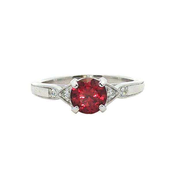 0.98ct GIA Certified Ruby and Diamond Ring in 14k White Gold Clark's Diamond Jewelers Coeur d'Alene, ID