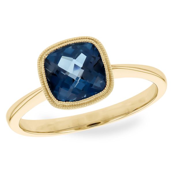 1.56ct London Blue Topaz Bezel Ring in 14k Yellow Gold Clark's Diamond Jewelers Coeur d'Alene, ID