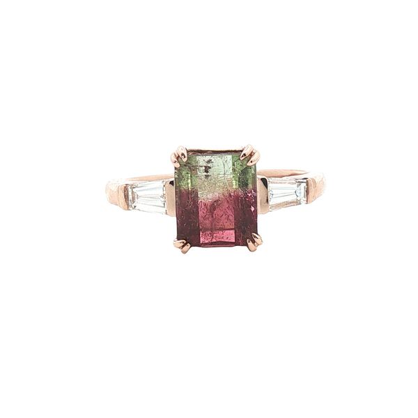 Bi-Color Tourmaline 3-Stone Ring in 14k Rose Gold Clark's Diamond Jewelers Coeur d'Alene, ID