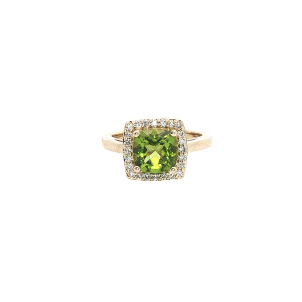 Peridot Halo Ring Clark's Diamond Jewelers Coeur d'Alene, ID