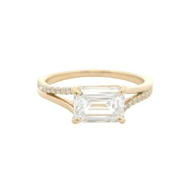 1.61ct Emerald Lab Diamond Engagement Ring in 14k Yellow Gold Clark's Diamond Jewelers Coeur d'Alene, ID