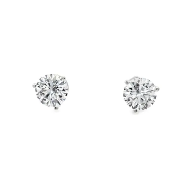 2.05cttw Lab-Grown Diamond 3-Prong Stud Earrings in 14k White Gold Clark's Diamond Jewelers Coeur d'Alene, ID